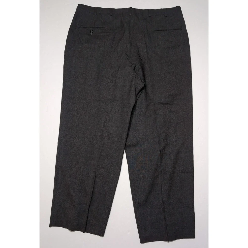 Lot of 2 Vintage HART SCHAFFNER & MARX 100% Wool Dress Pants Brown Gray 38 x 27